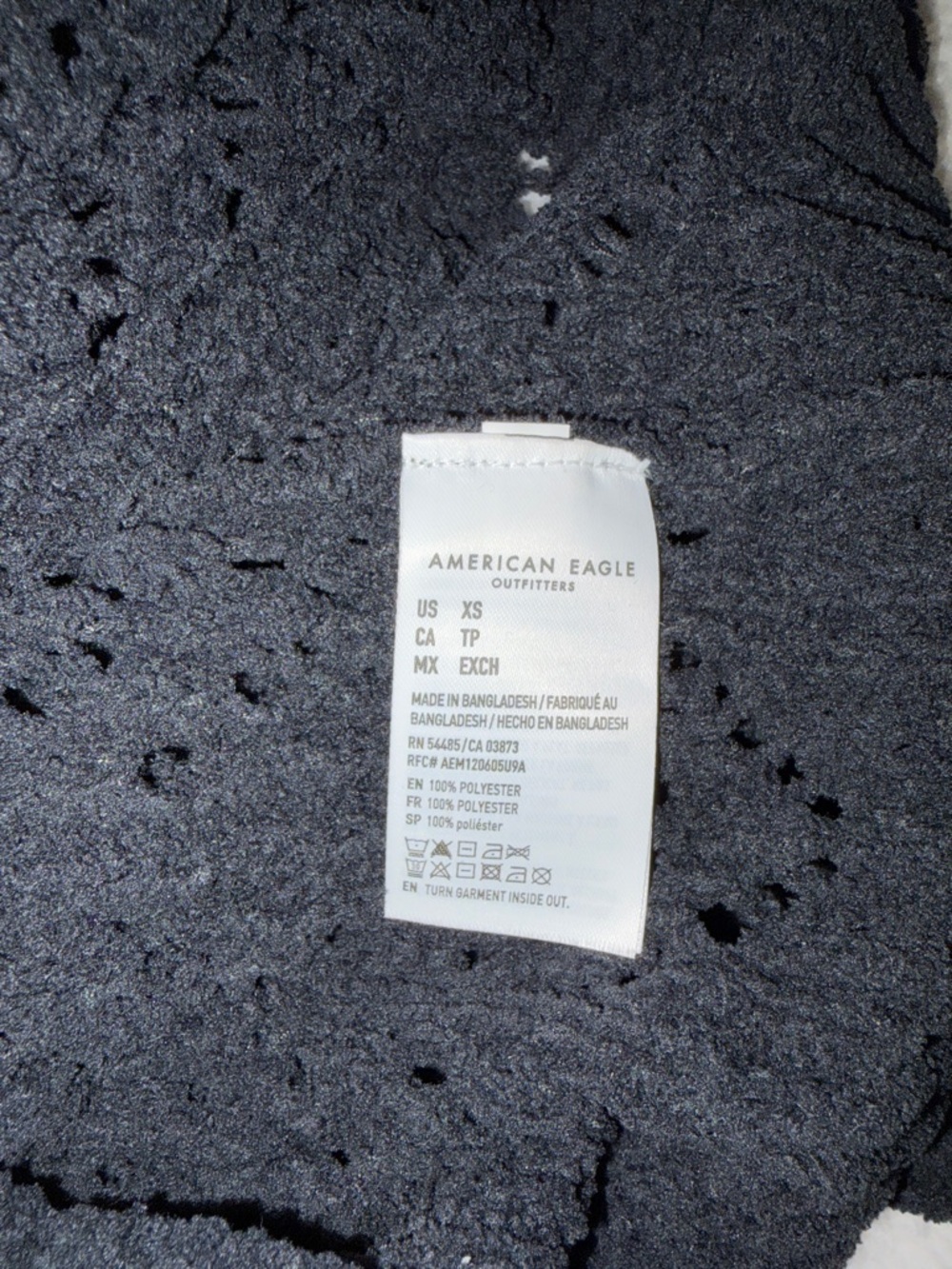 American Eagle Outfitters Black Crochet Crewneck Pullover - Picture 4 of 6